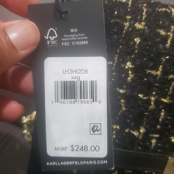 Karl Lagerfeld Paris Agyness Tweed Flap Crossbody Bag Purse NWT - Picture 6 of 6